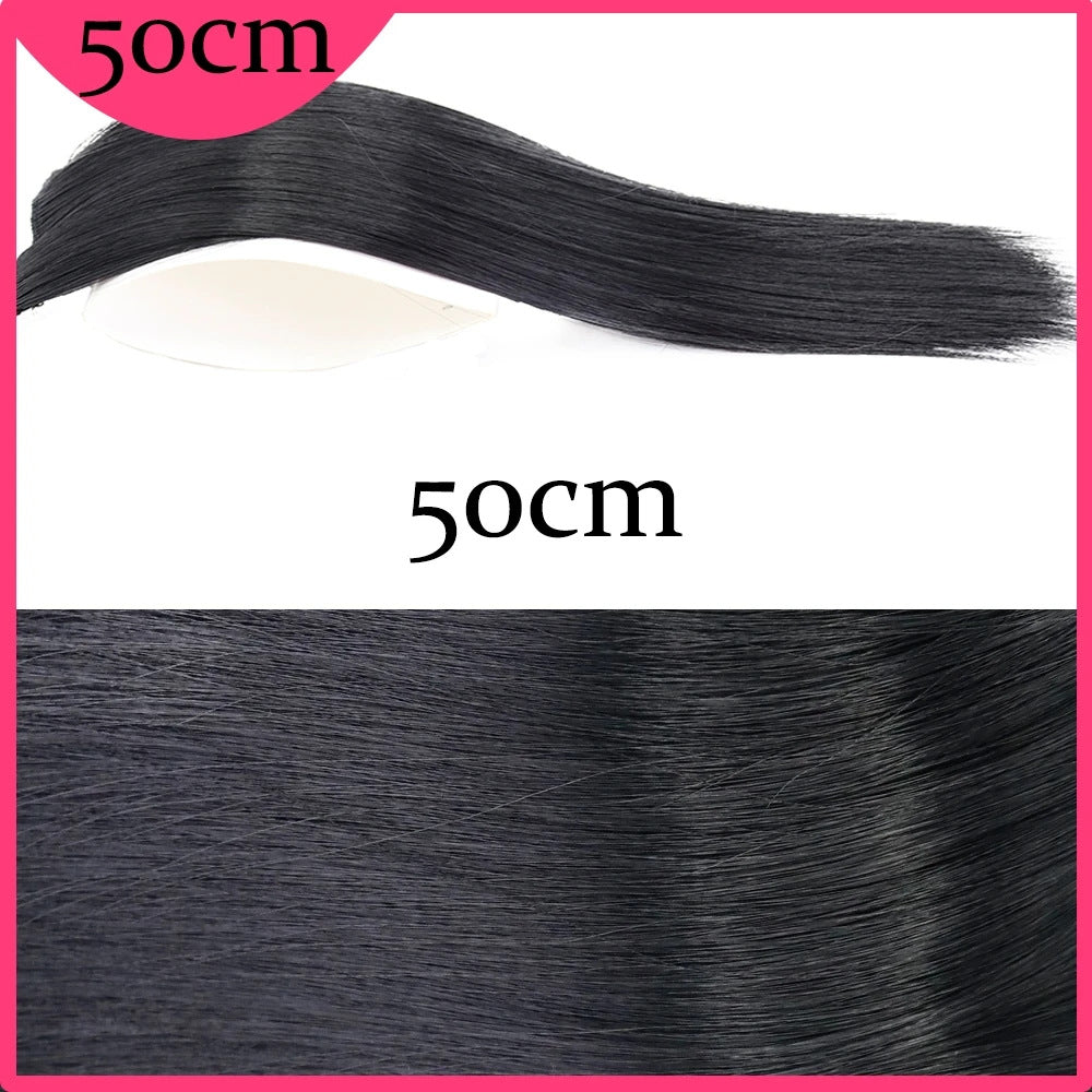 Straight Hair Root Pad Wig Piece for Women – Volumizing Fluffy High-Top Insert (Black)