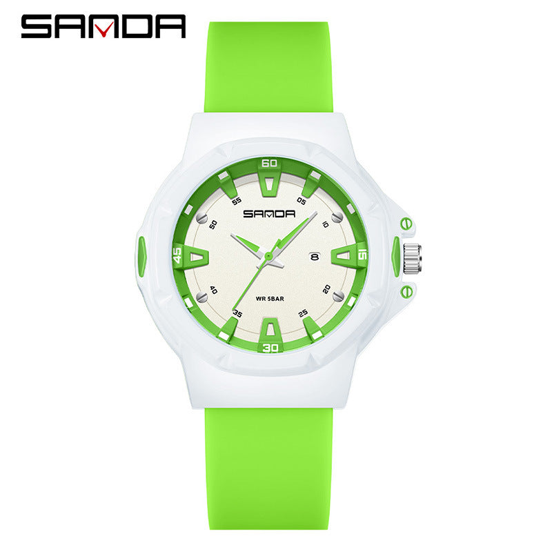 Sanda Sports Quartz Watch with Calendar – Waterproof Student Exam Watch