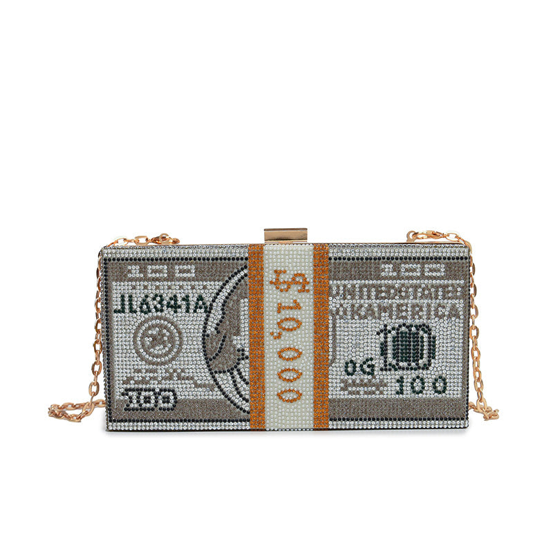 Acrylic Box Crossbody Bag for Women – Diamond Sequin Small Square Bag with Chain Strap