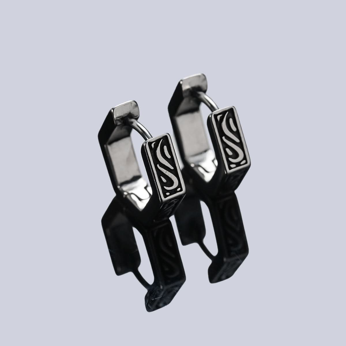 Unisex Lucky Cloud Hoop Earrings – Geometric Hexagon Design Jewelry