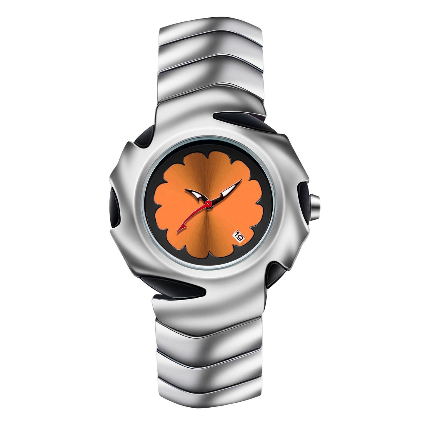Blade Design Waterproof Men’s Quartz Watch – 50M Silver Alloy Strap Timepiece