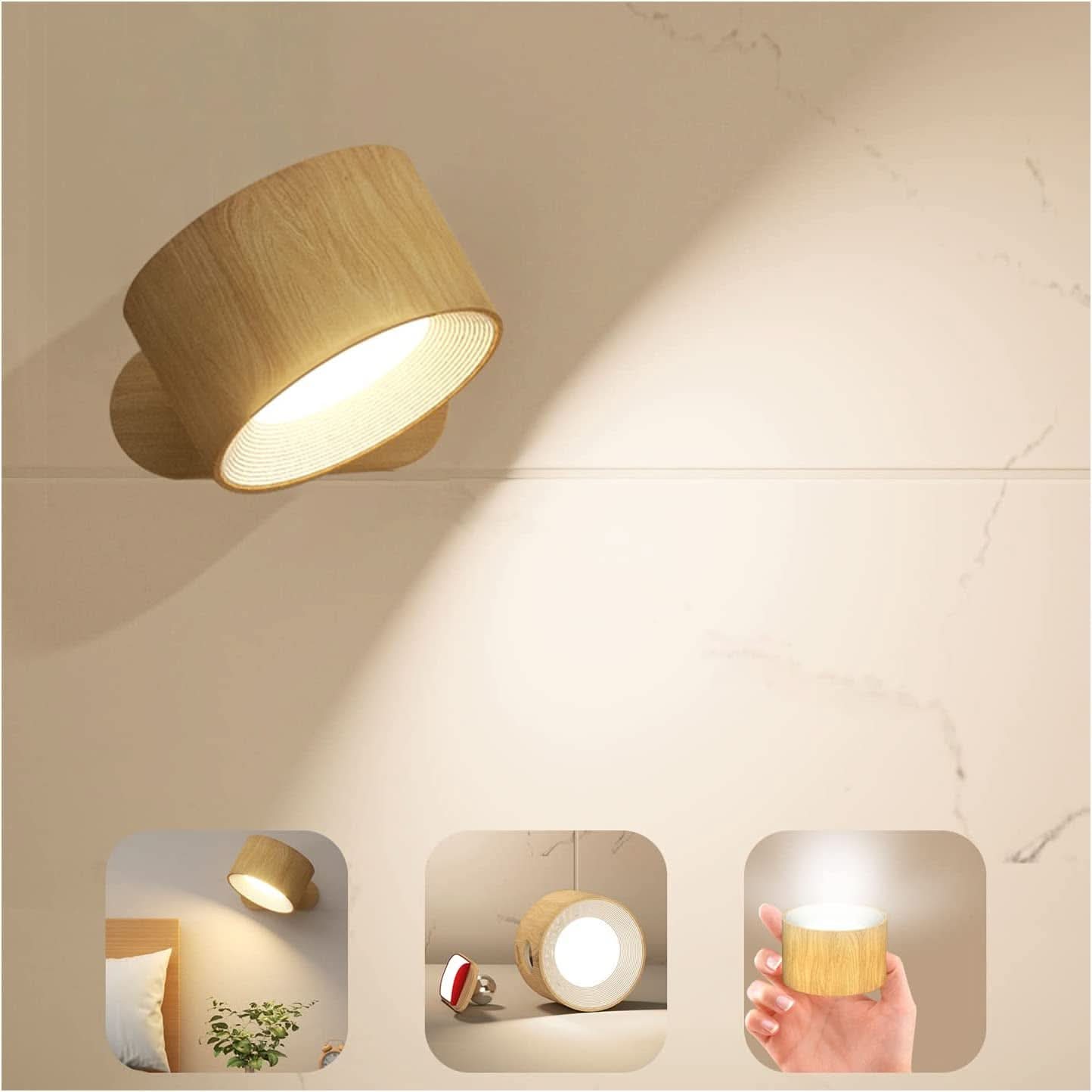 360° Rotating Touch Night Light - Dimmable Bedside Reading Lamp