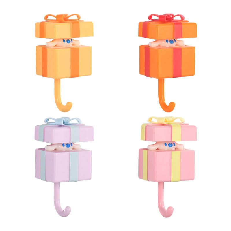 Cute Gift Box Key Hook – Punch-Free Adhesive Hook
