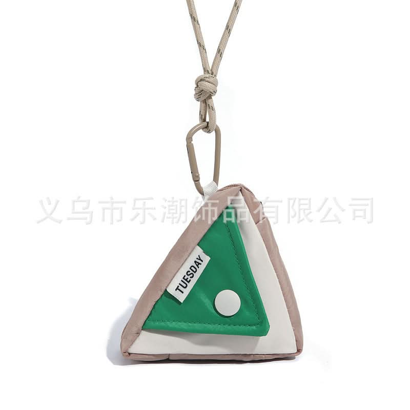 Mini Triangle Canvas Coin Purse – Unisex Key & Sundries Storage Bag