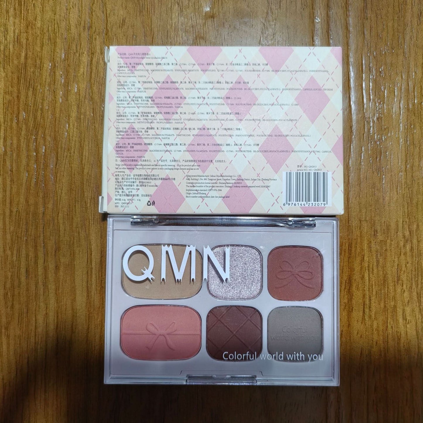 QMN 6-Color Eyeshadow Palette – Moonlight Rose, Matte & Shimmer