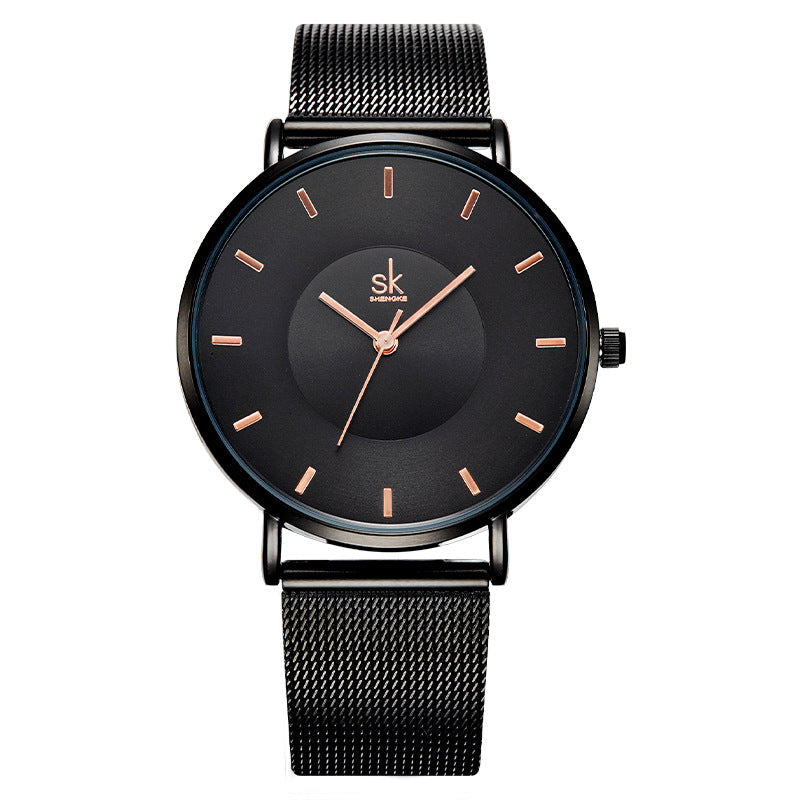 SK Minimalist Women’s Quartz Watch – Fashion Waterproof Wristwatch with Milanese Strap
