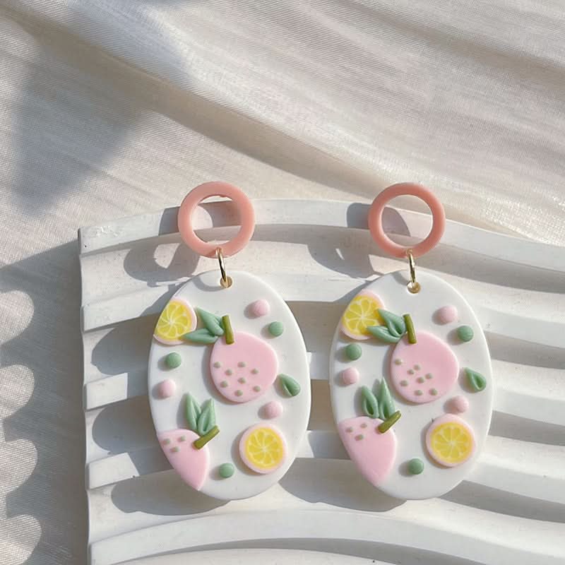 Handmade Polymer Clay Flower Earrings for Women & Girls