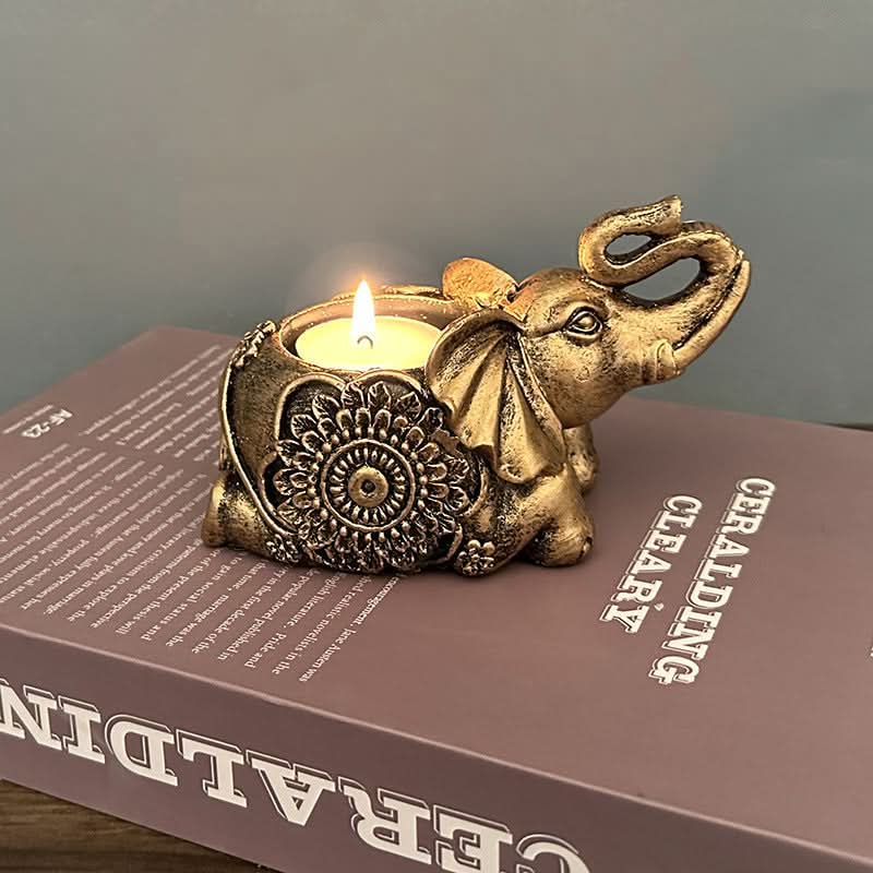 Animal Elephant Resin Candlestick - Elegant Table Decor