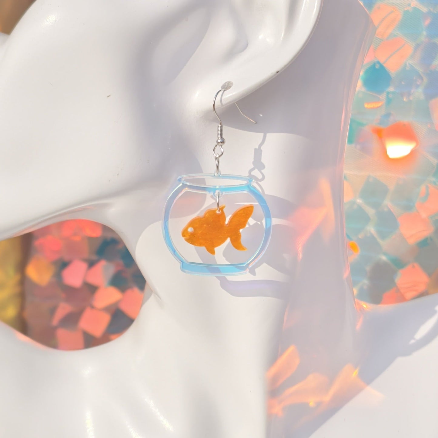 Goldfish Acrylic Earrings for Women – Colorful Animal Design Statement Jewelry