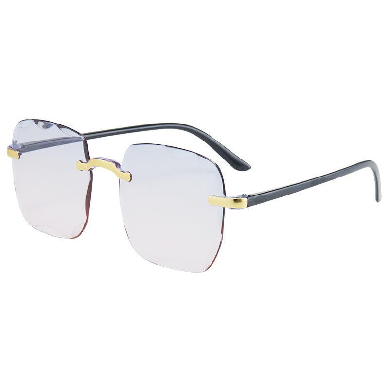 Women’s Frameless Box Sunglasses – UV Protection Cut-Edge Fashion Shades