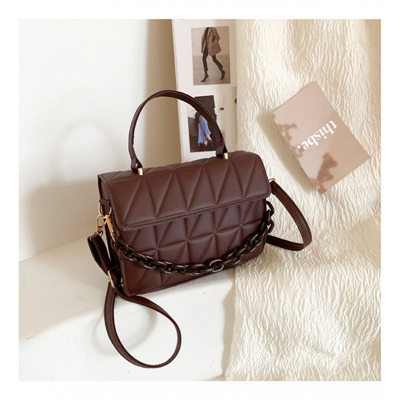 Retro PU Square Handbag – Small Chain Shoulder Bag for Women