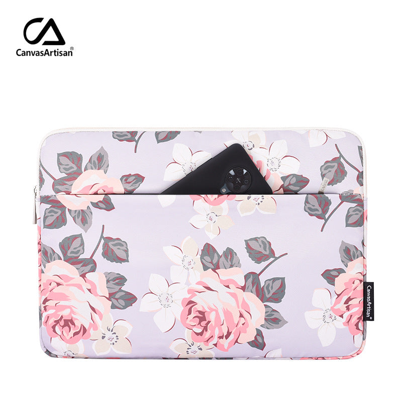 Floral Laptop Sleeve – Polyester Shock-Resistant Case for Lenovo, Apple, Huawei (11–15")
