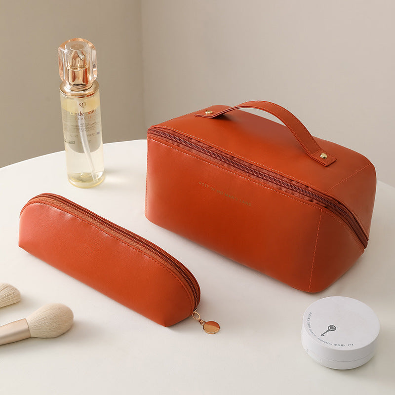 PU Cloud Makeup Bag Set – Large Capacity Waterproof Cosmetic Organizer (2-piece set)