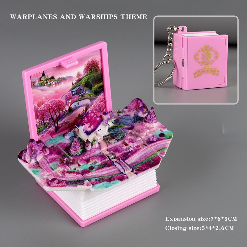 3D Pop-Up Book Keychain – Creative Decompression Toy Keyring