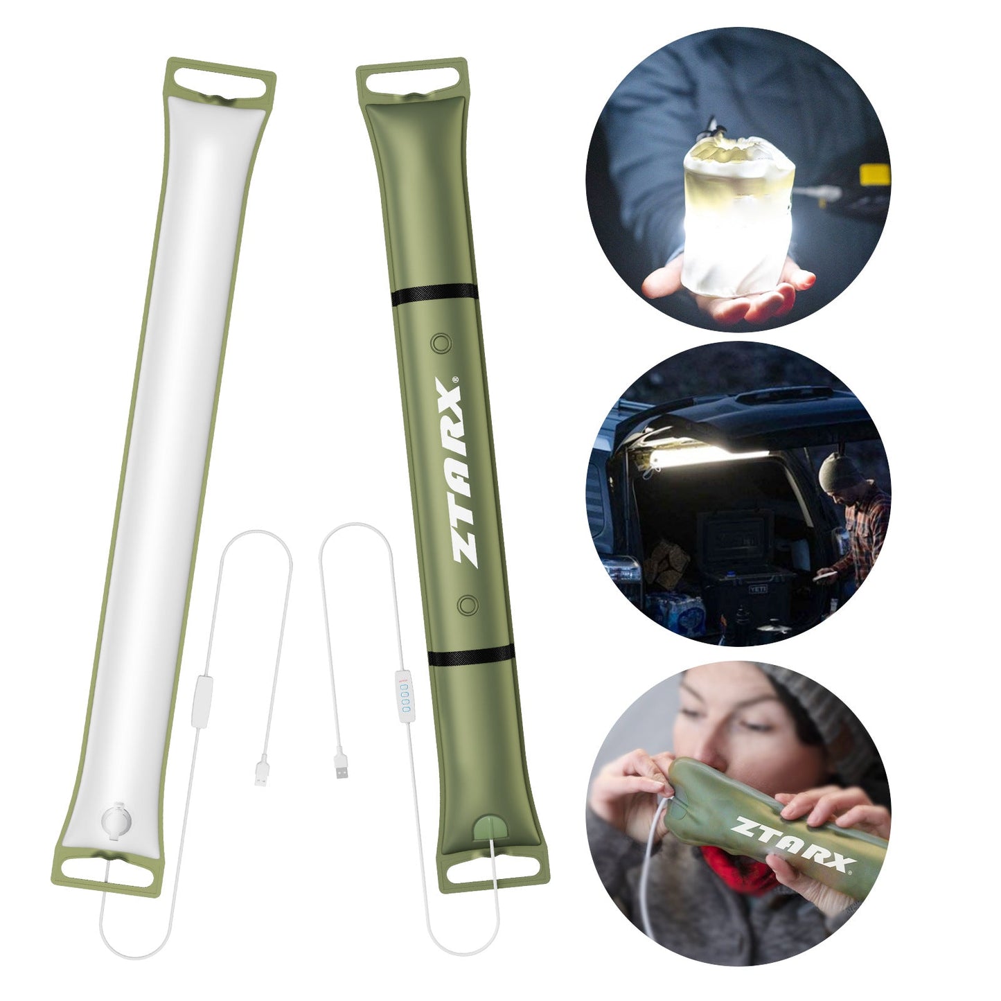 Solar Inflatable LED Camping Light – Foldable, Waterproof & Magnetic (Plug-in model)