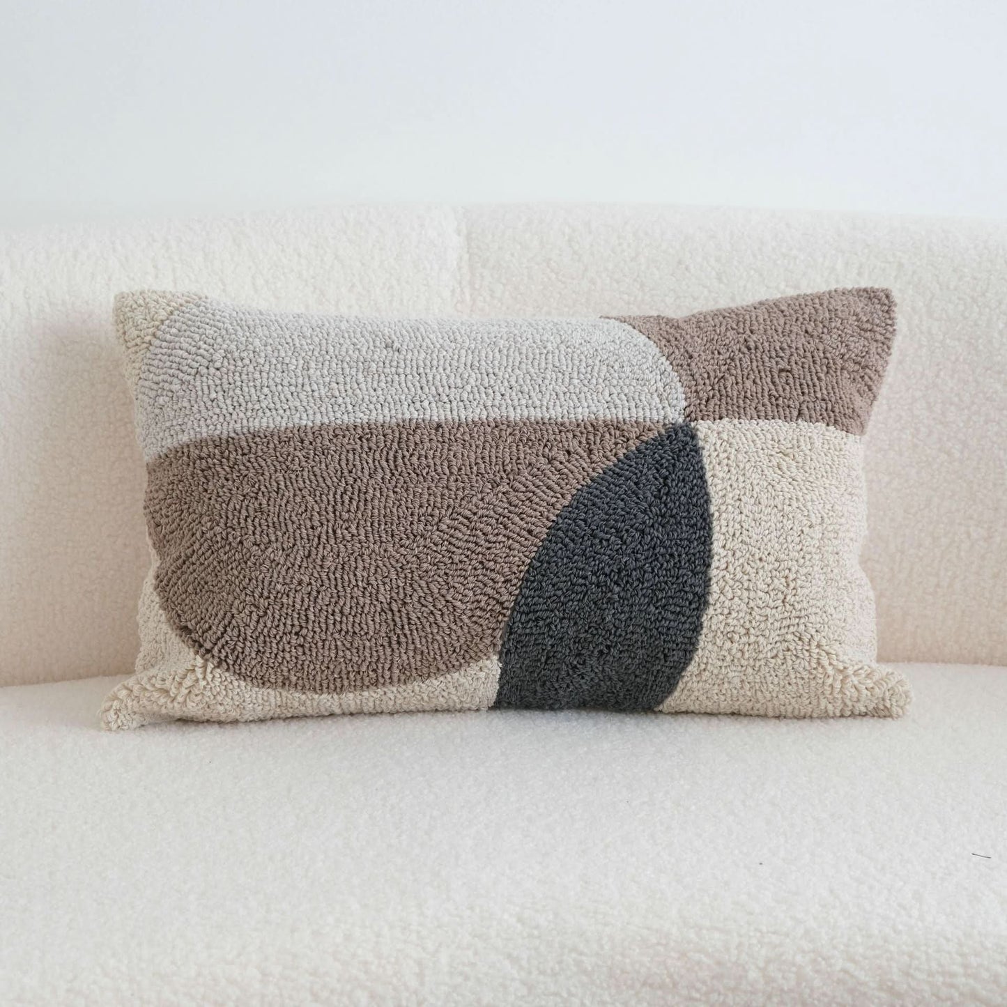 Loop Velvet Pillow - Simple Modern Geometric Contrast Color Waist Cushion