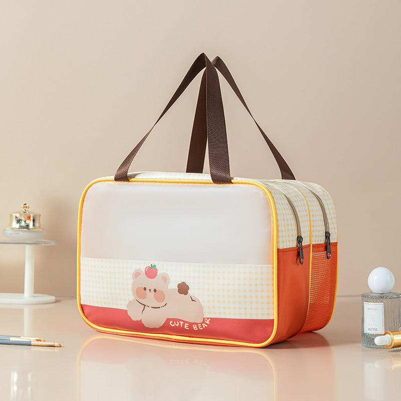 Transparent Toiletry Bag – Wet & Dry Separation PU Travel Cosmetic Organizer (Set of 4)
