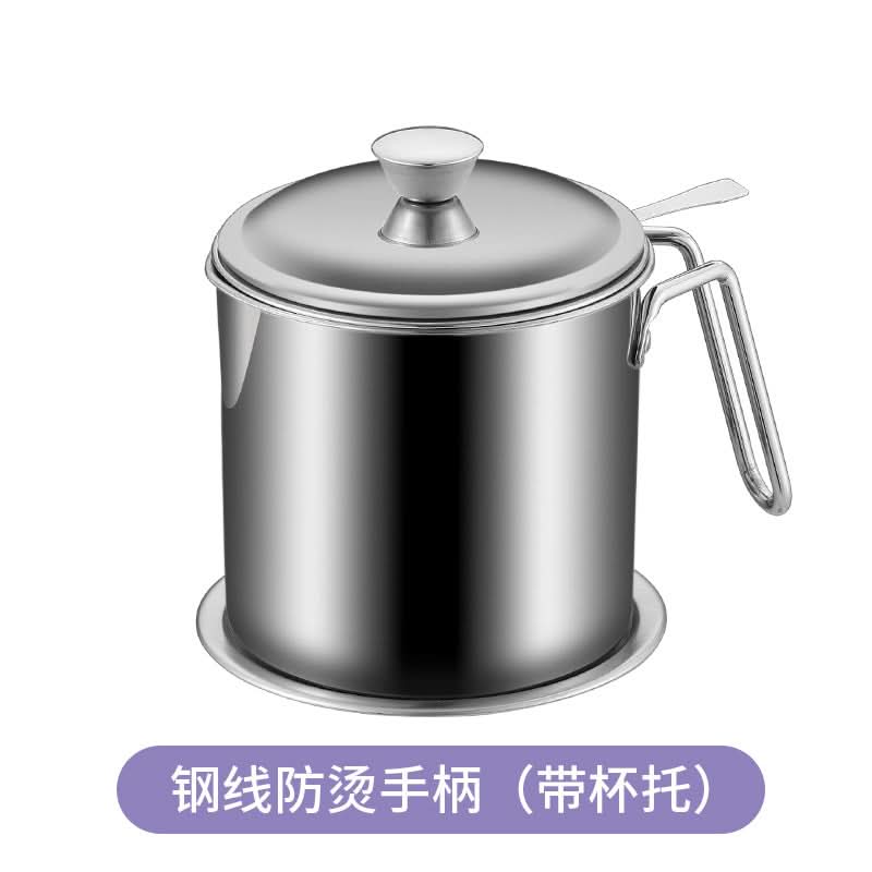 Stainless Steel Oil Filter Cup – Thickened Separator with Bakelite/Steel Wire Handle