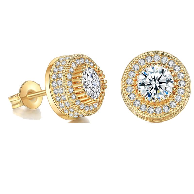 Unisex Trendy Zircon Stud Earrings – European Style
