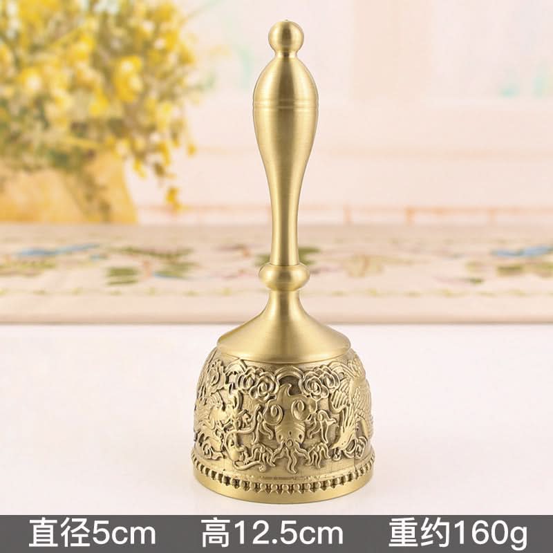Pure Copper Rattle Bell - Hand Crank Brass Desk Ornament