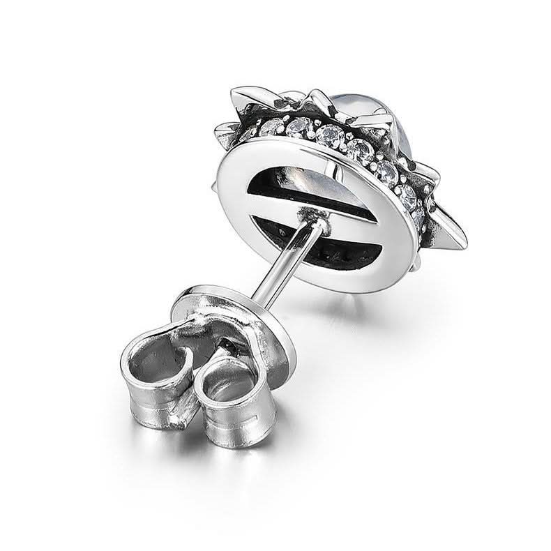 Unisex Polaris Stud Earrings – Alloy with Blue Moonstone Jewelry
