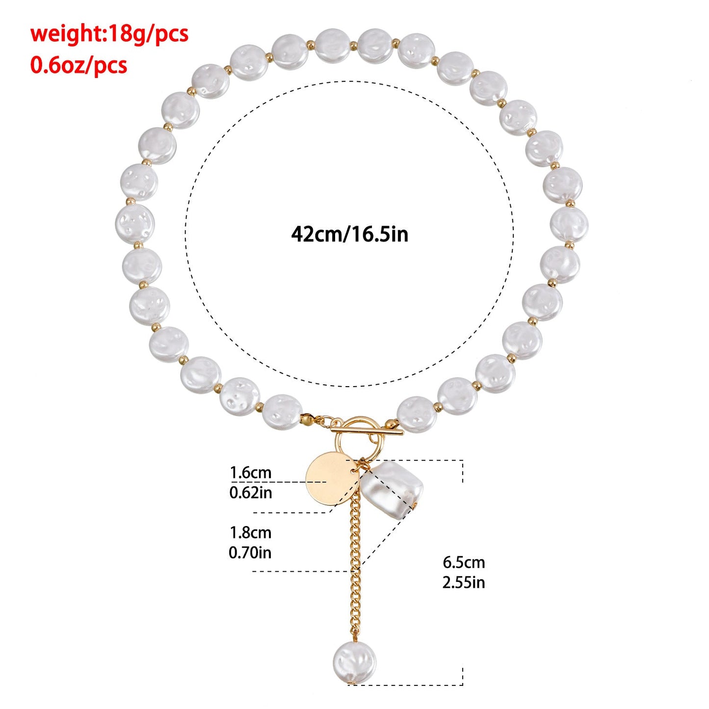 Baroque Pearl Tassel Necklace for Women – Elegant Gold Clavicle Chain Jewelry