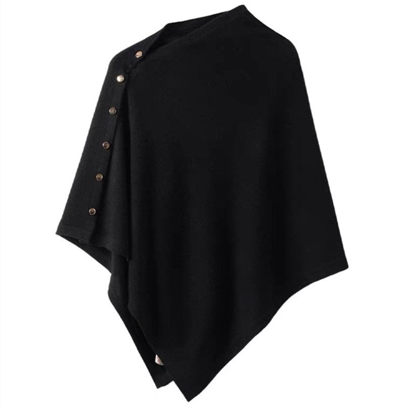 100% Wool Shawl – Knitted Cashmere Cape Scarf for Women, Autumn Warmth