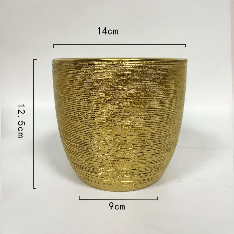Elegant Golden Ceramic Phalaenopsis Orchid Pot