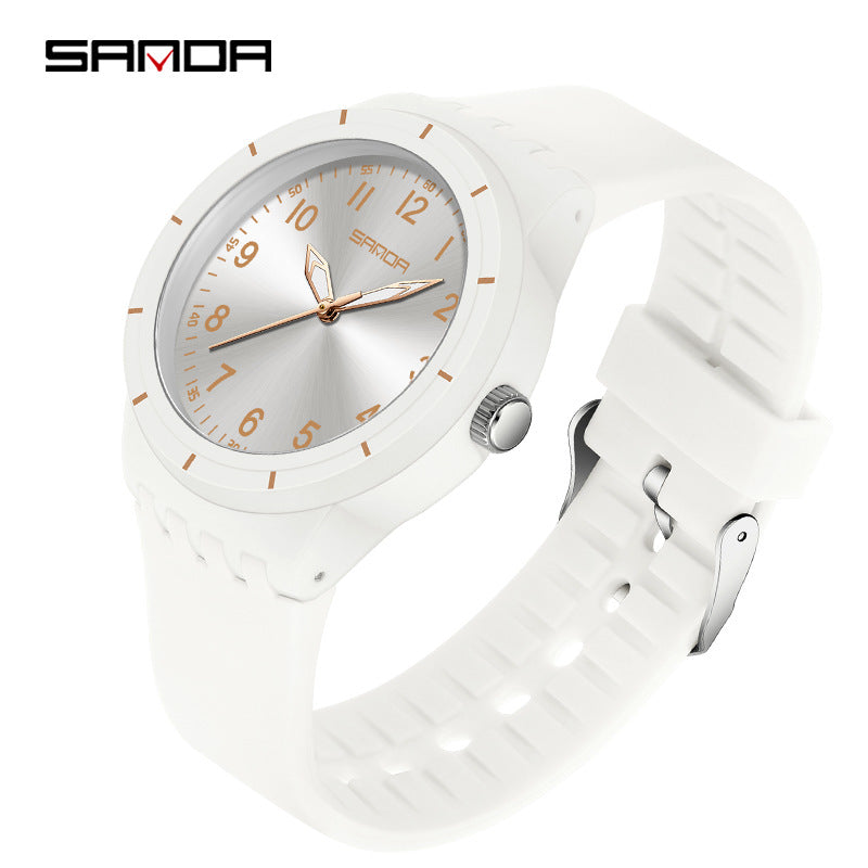 Sanda Luminous Quartz Watch – Waterproof Student Sports Wristwatch