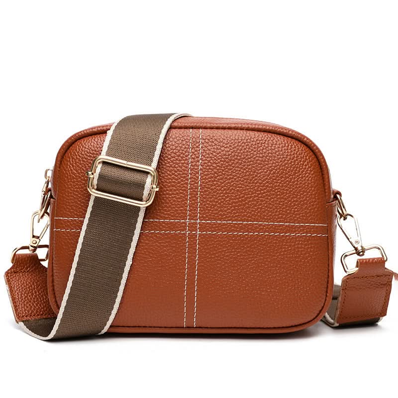 Women's Stylish Small Leather Messenger Bag – With Zipper Closure
