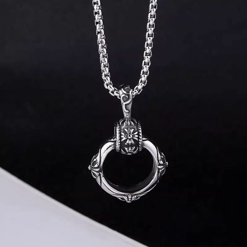 Men’s Retro Kro Flower Pendant Necklace – Cuban Chain