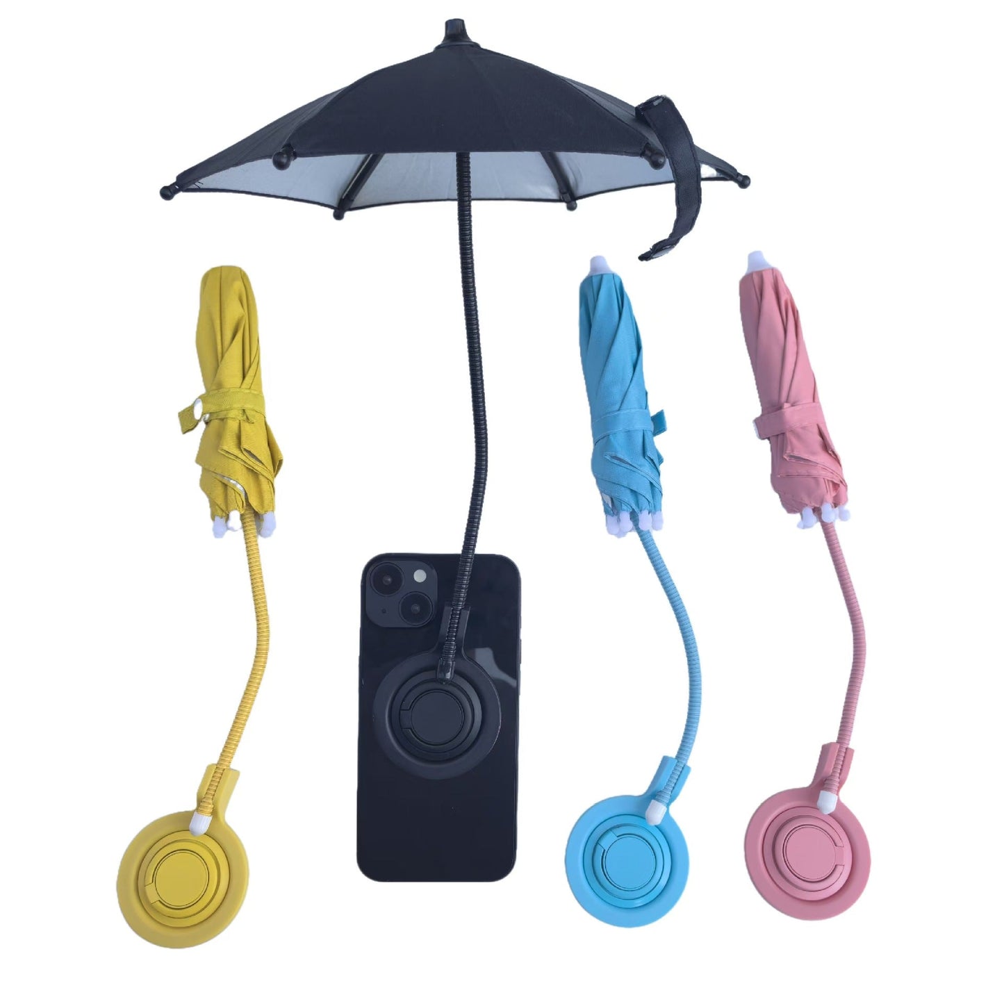 MagSafe Magnetic Telescopic Mini Umbrella Phone Stand – UV Sunshade Parasol for Smartphones