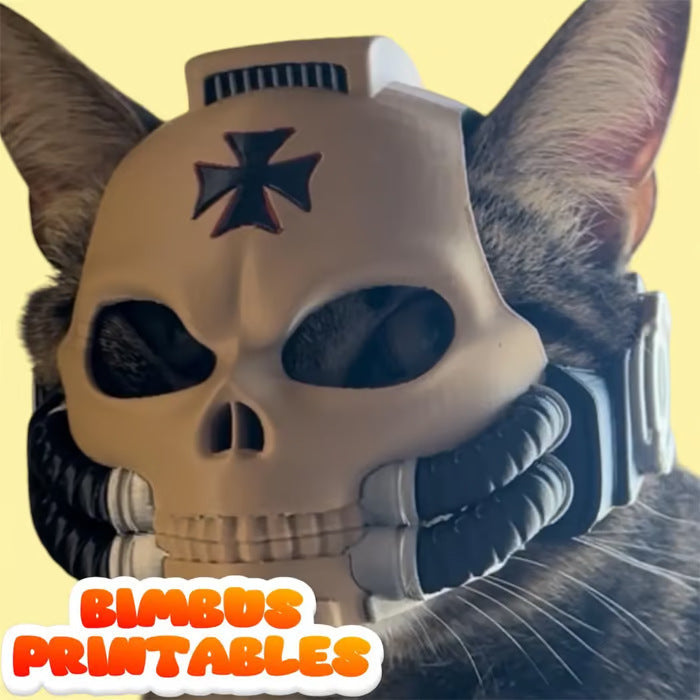 3D Printed Cat Helmet – Skull-Style Pet Accessory for Photos, Costumes & Modern Décor