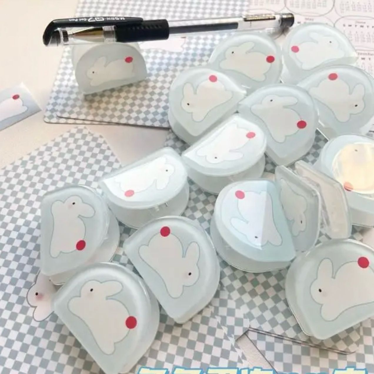 Cute Acrylic Rabbit Paper Clip – Jelly Style Stationery for Students