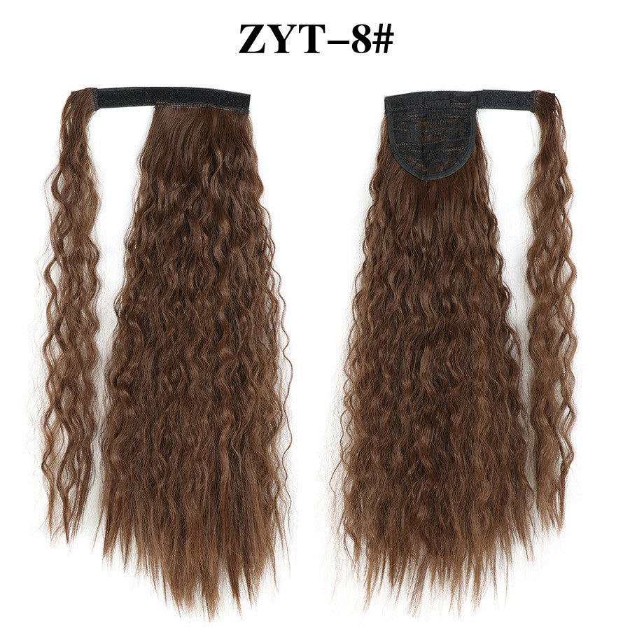 Fluffy Curly Ponytail Wig for Women – Water Ripple Velcro Extension - 55cm long