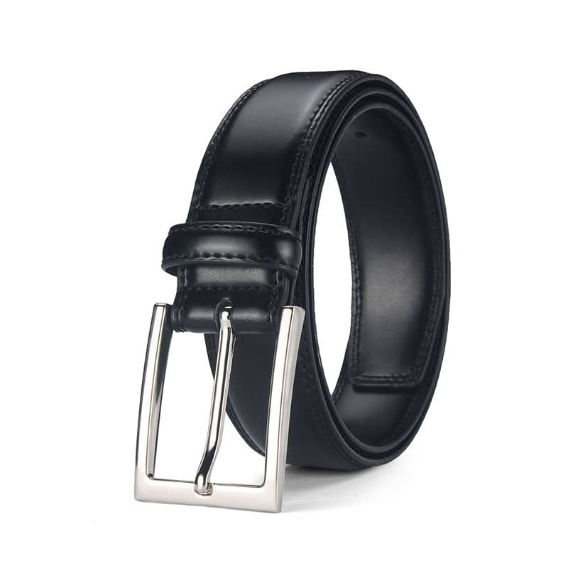 Men's Leather Belt with Pin Buckle