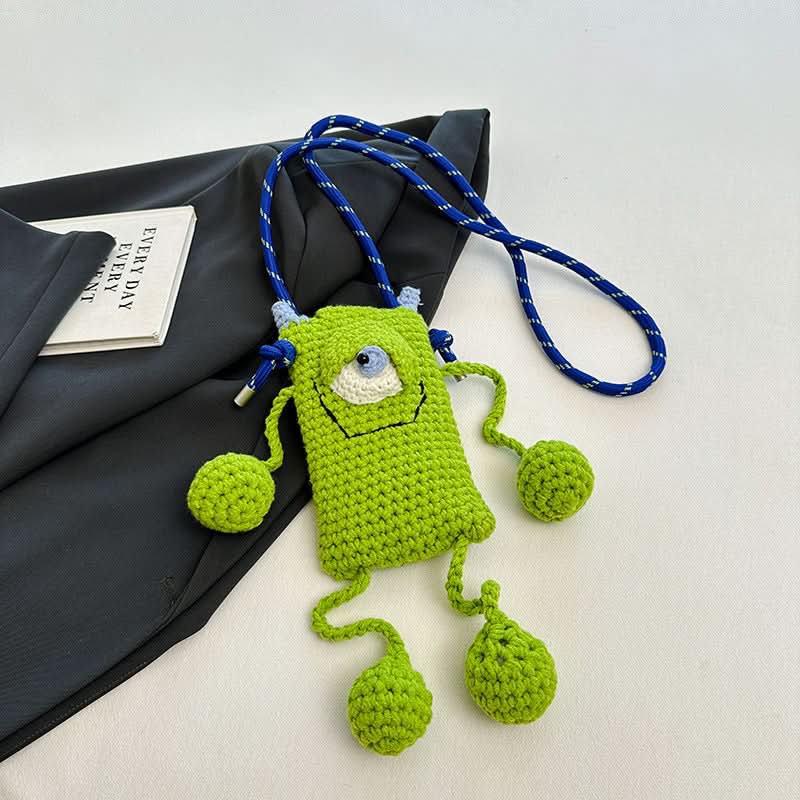 Cute Cartoon Crossbody Bag – Woolen Woven Mini Shoulder Bag