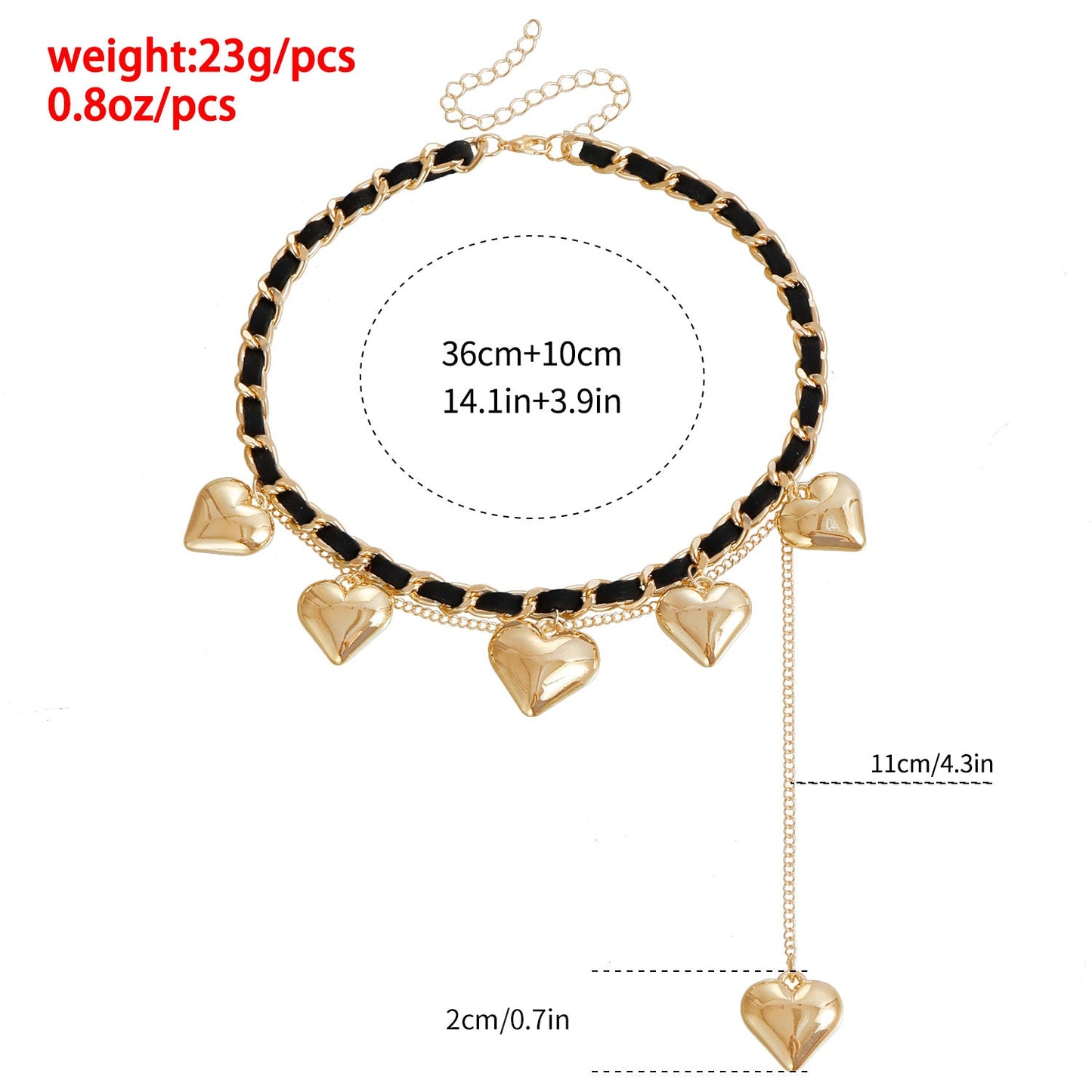 Heart Pendant Necklace for Women – Velvet Wrapped Love Charm Clavicle Chain