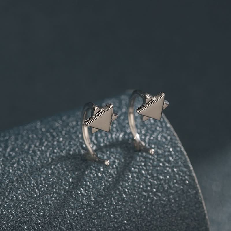 Men’s Six-Pointed Star Earrings – Silver Plated Minimalist Studs