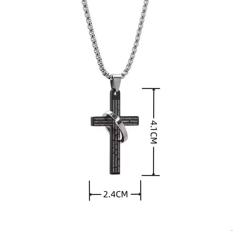 Men’s Fashionable Cross Pendant Necklace – Hip-Hop Style