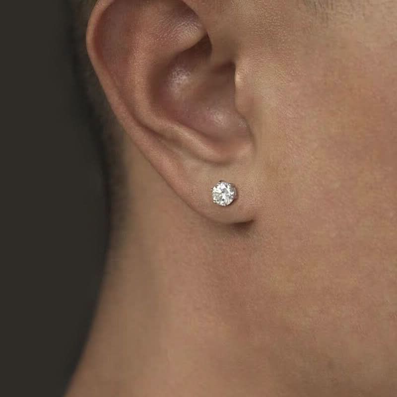 Men’s Trendy Six-Claw Zircon Stud Earrings - Hip-Hop Jewelry