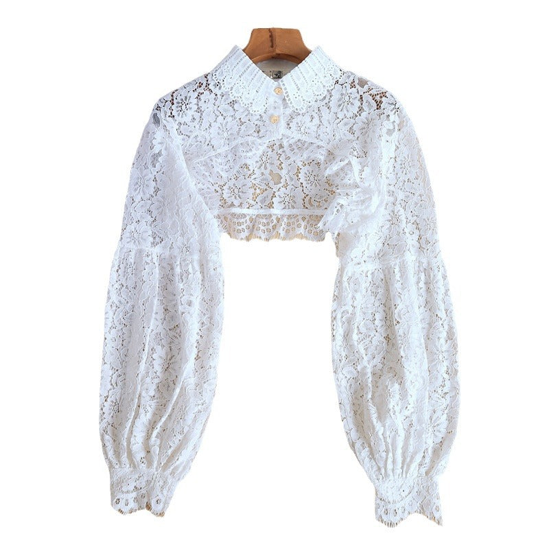 Women’s Lace Detachable Fake Collar – Hollow Out Shirt Collar for Sweaters & Tops