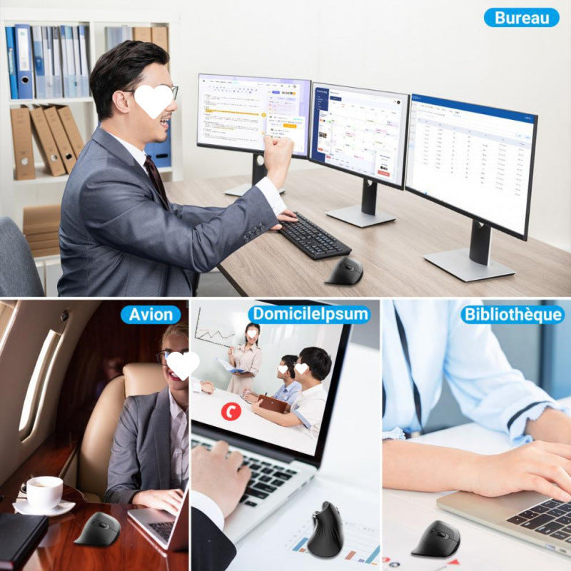 Ergonomic Silent Vertical Mouse – 2.4G Wireless & Wired | Universal Laptop Accessory