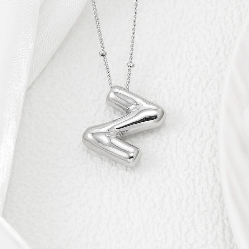 Silver-Plated Alphabet Pendant Necklace – Hip-Hop Style