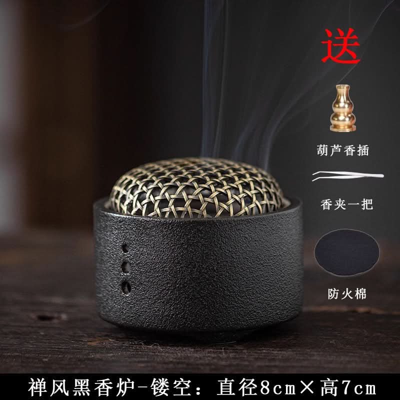 Creative Ceramic Incense Burner - Line Design for Sandalwood & Agarwood