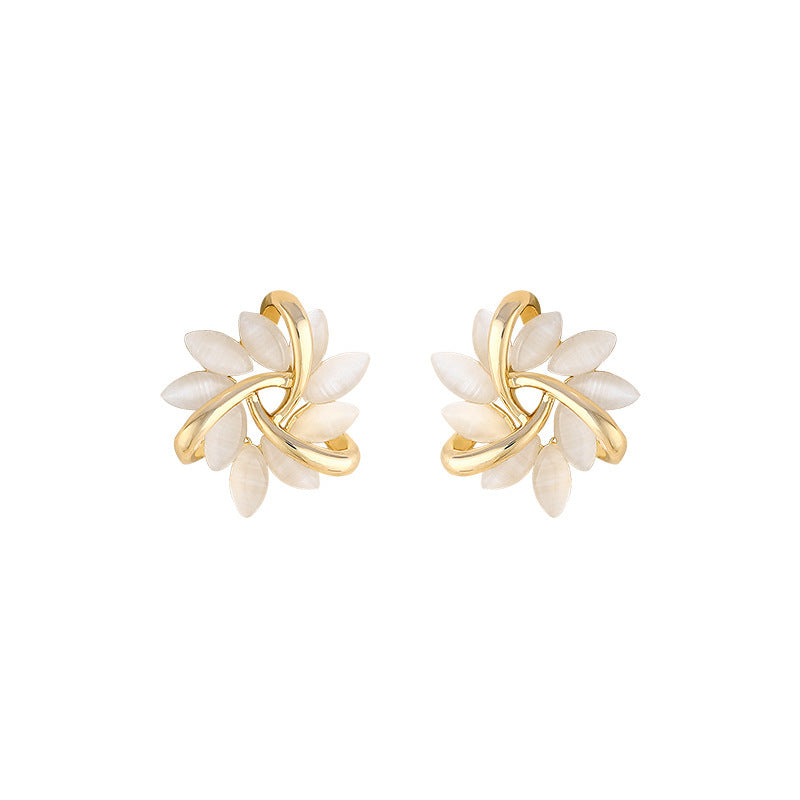 Elegant Petal Leaf Earrings for Women – Korean Style Fashion Jewelry