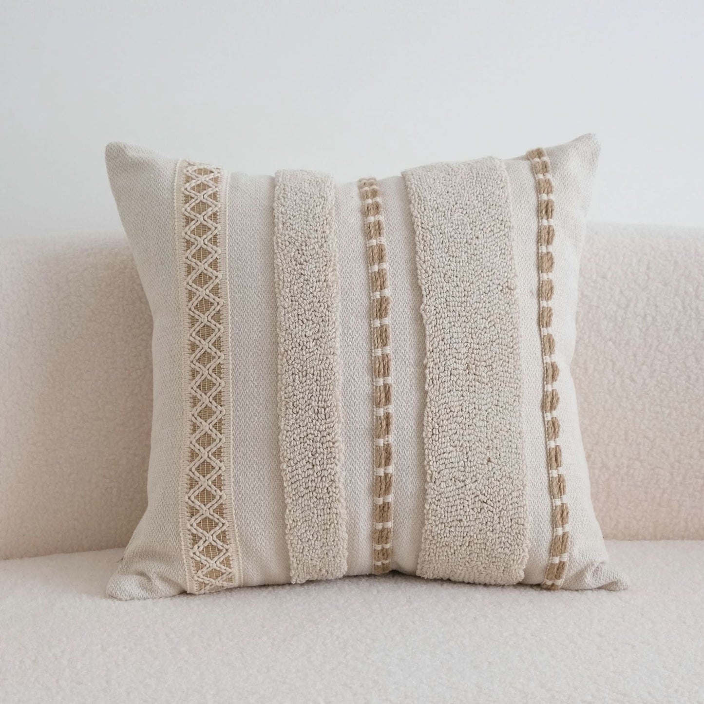 Wabi-Sabi Style Loop Velvet Pillow - INS Embroidered Cushion Cover