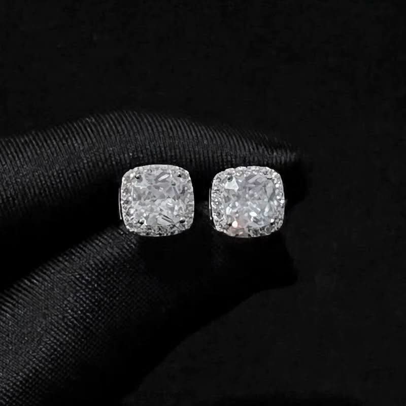Men’s Trendy Zircon Earrings – Geometric Rock Studs