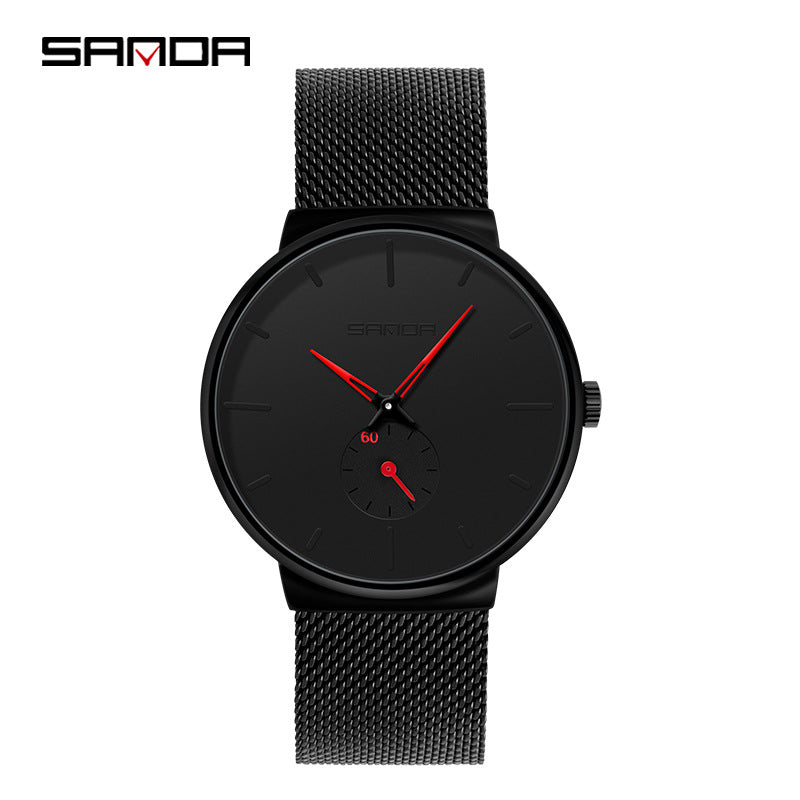 SANDA Men’s Sports Quartz Watch – 30M Waterproof Mesh Strap Fashion Analog Watch