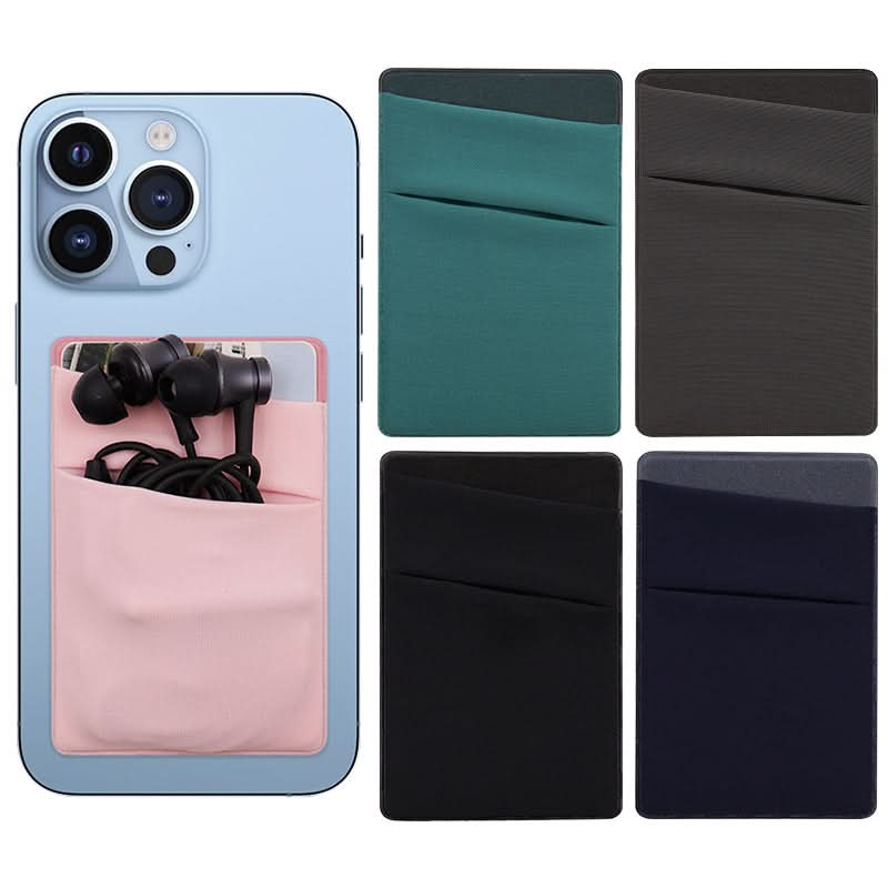 New mobile phone case with back sticker and double-layer card holder for storing Lycra mobile phone back sticker card holder